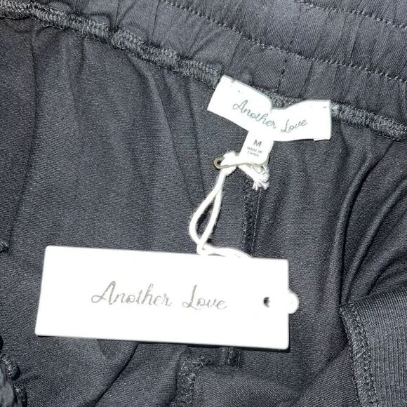 Another Love Womens Drawstring Cotton Blend High Waist Shorts Black Medium NWT - Picture 4 of 7